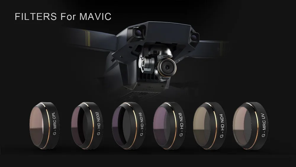 PGYTECH для DJI Mavic Pro ND4/8/16/32/64 ГБ Камера фильтр объектива HD мультипросветление с каждой стороны-Слои покрытие снижение Кама объектив фильтр ND для камеры аксессуары