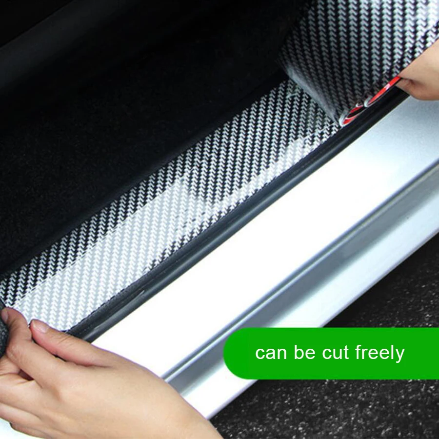 

Декоративная полоса против царапин, наклейка для отделки, резиновая наклейка из углеродного волокна для защиты порога автомобиля, наклейка «сделай сам» для багажника, бампера Egde, защитная крышка