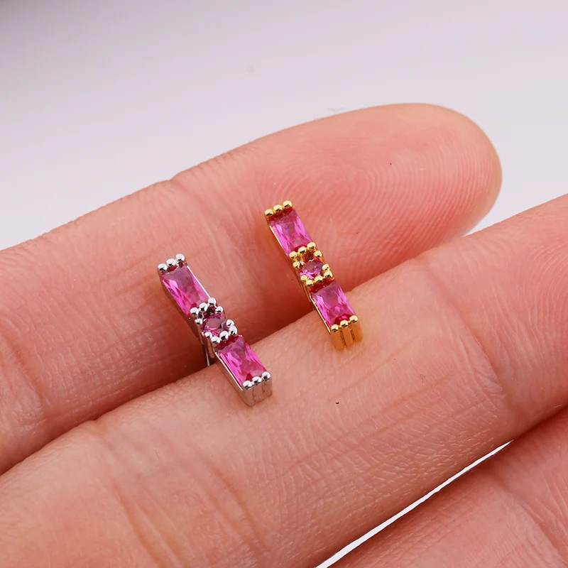 Sellsets 1 шт. штанга нержавеющая сталь кривая прямая планка CZ Tragus Daith Helix шпильки Lobe украшения для ушного пирсинга