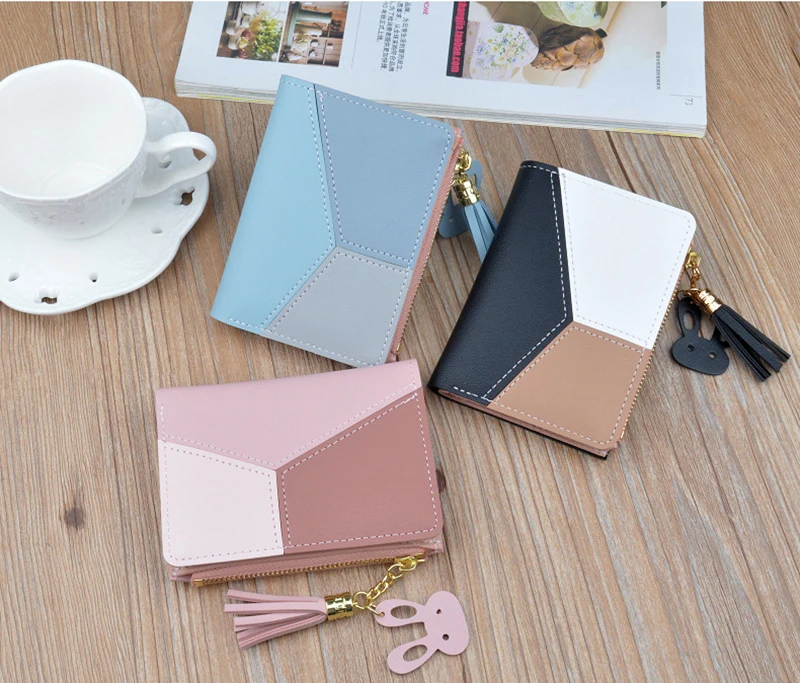 Mini Patchwork Womens Small Wallet Female Purse Luxury Leather Lady Wallets Bags and Purses Women Purses Ladies Wallets Cute Bag