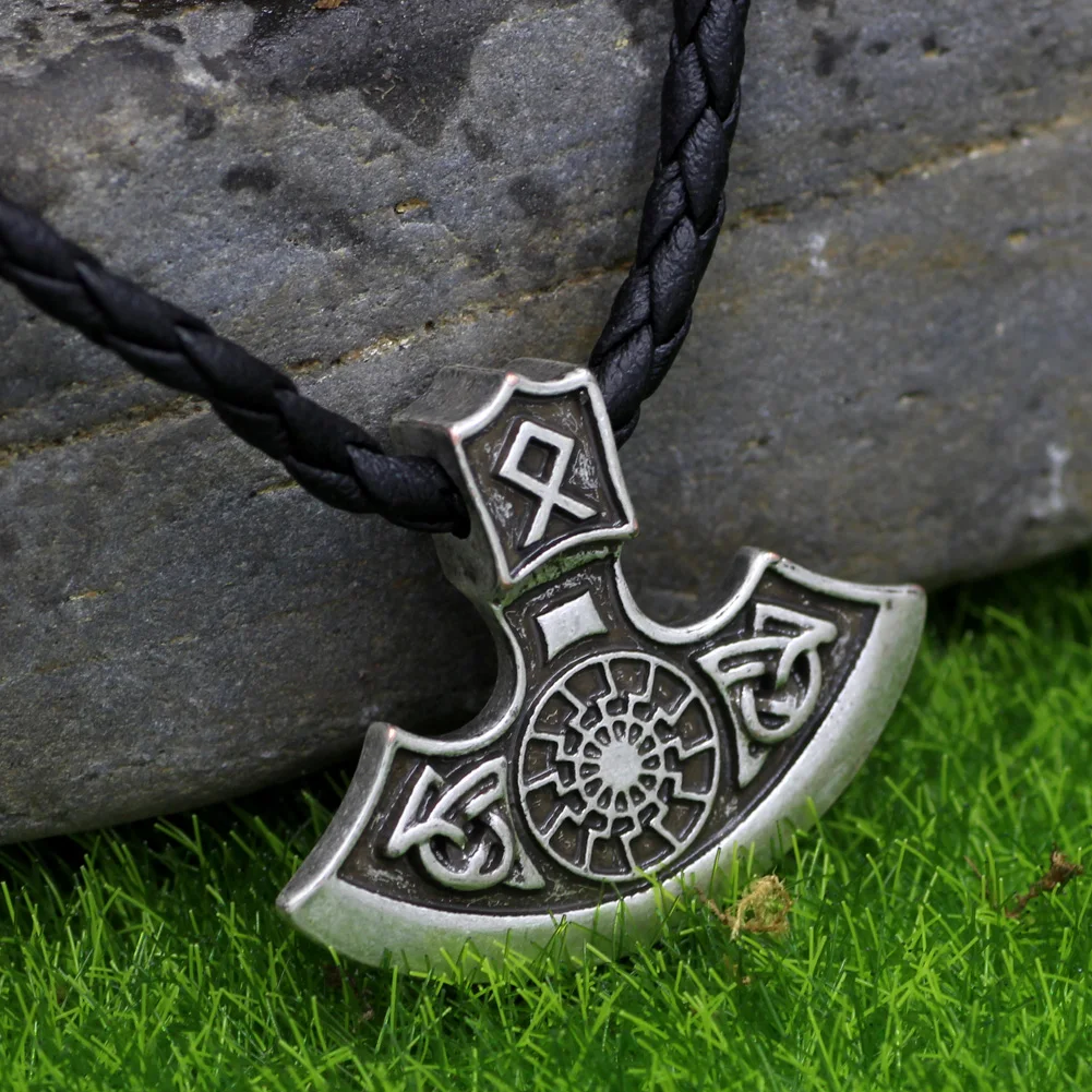 Sun Rune Othal Axe Pendan Mammen axe из Дании Chic Viking Fern Flower | Украшения и аксессуары
