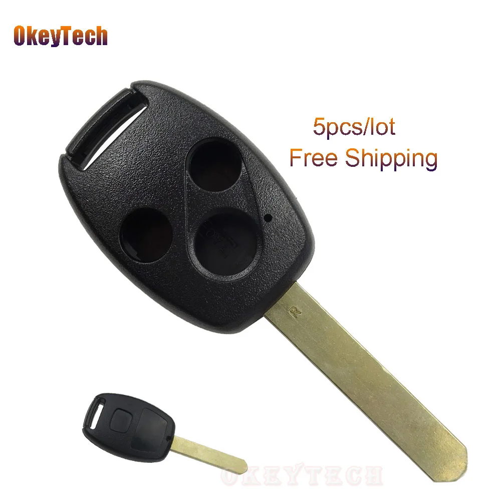 

OkeyTech 5 шт./лот 3-кнопочный пульт дистанционного управления для автомобильного ключа для Honda Accord Fit вщик CRV Civic Odyssey Pilot Ridgeline Fob
