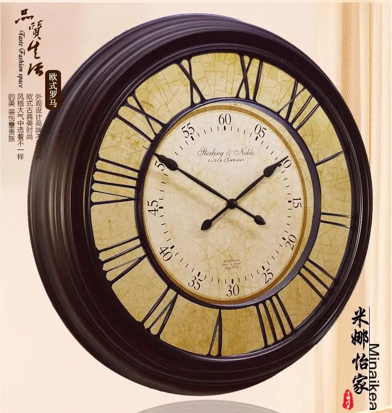 Ultralarge antique fashion wall clock mute modern quartz watches and clocks | Дом и сад