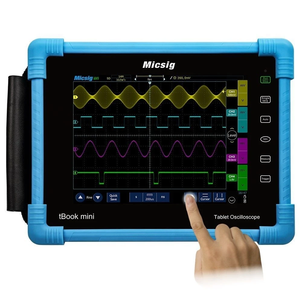 TO1104 100 МГц MICSIG плоская панель Портативный Осциллограф портативный 4 channels1GSa/s