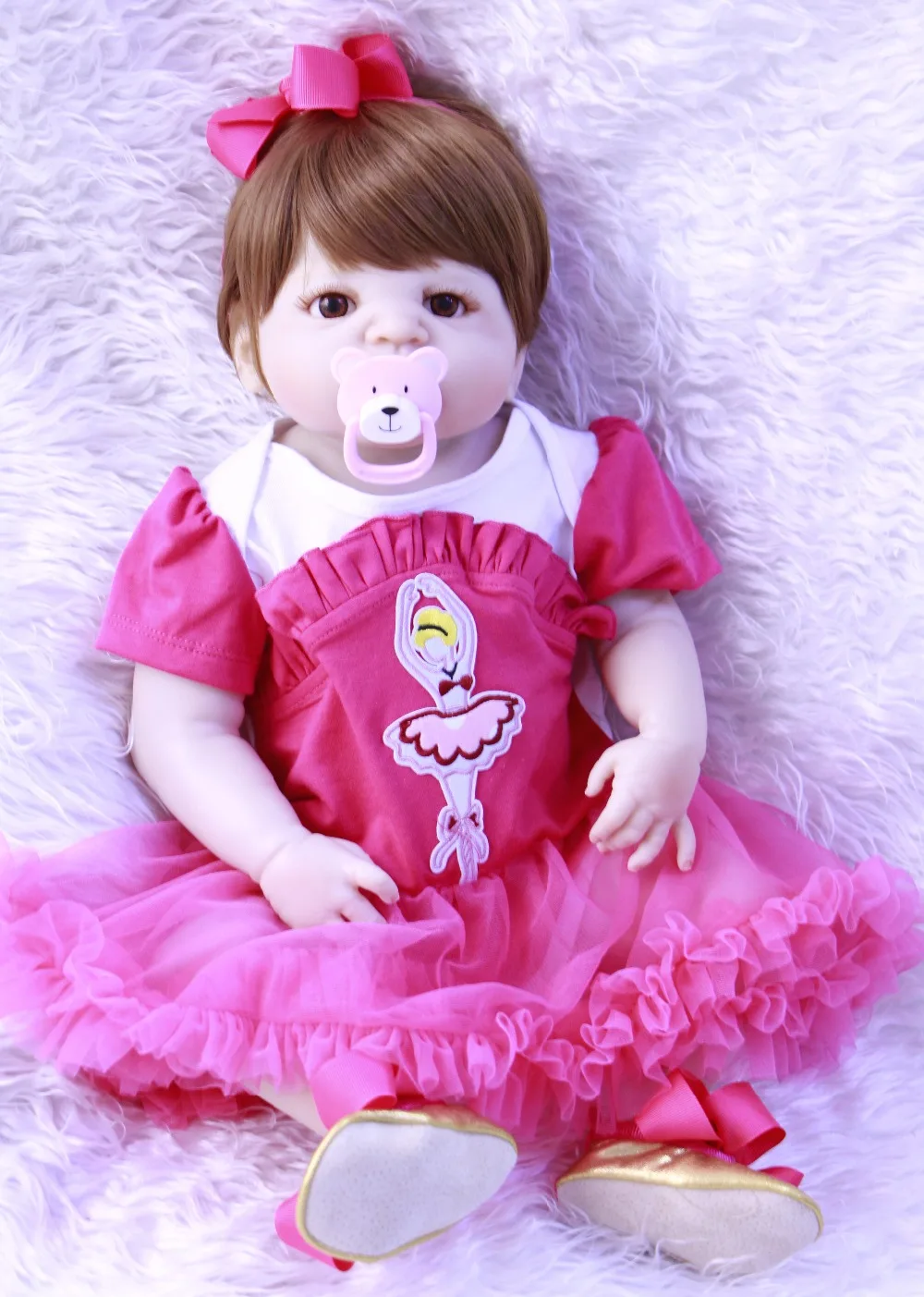 Boneca 55 см куклы Bebe Reborn для девочек Реалистичная силиконовая кукла модное красное
