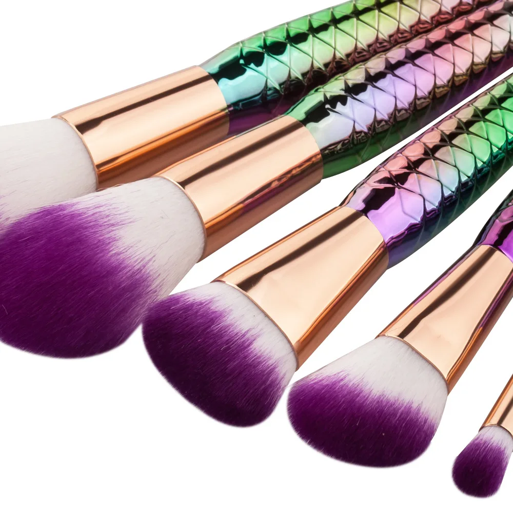 JMLR 5pcs/set Mermaid Beauty Cosmetics Foundation Makeup Brushes Set Blending Brush Make up Tool Kit set brand |