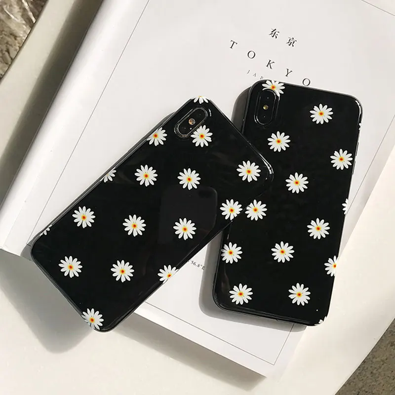 Чехол для телефона Boucho iphone XS MAX XR глянцевый чехол X 6 6s 7 8 plus Хризантема цветочный