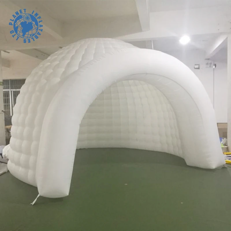 Белая наружная надувная палатка igloo с холодным белым воздухом диаметром 4 м для