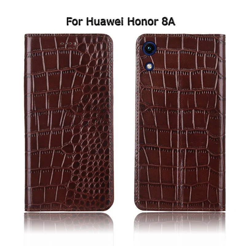 Крокодиловая текстура чехол для телефона чехол для huawei Honor 6X 7X 8X Max 8C 8A 9X Pro из натуральной воловьей кожи флип-чехол для телефона сумка