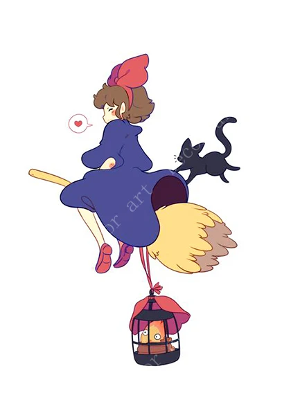 Kiki's Delivery Service Comics Hayao Miyazaki Аниме Холст Картины винтажные крафт постеры покрытые