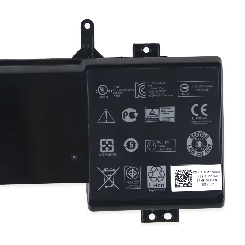 Оригинальный Новый Сменный аккумулятор для ноутбука Dell Alienware 17 R2 R3 6JHDV YKWXX 5046J 14 8 в