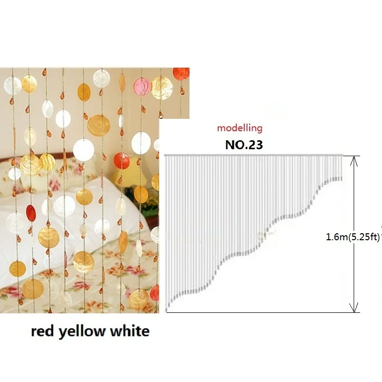 50 red yellow white № 23 готовая занавеска 50 шт./лот разноцветная ракушка занавес украшенный камнями дверь занавес экран крыльцо перегородка Рождественское украшение 01 - Цвет: 50 red yellow white