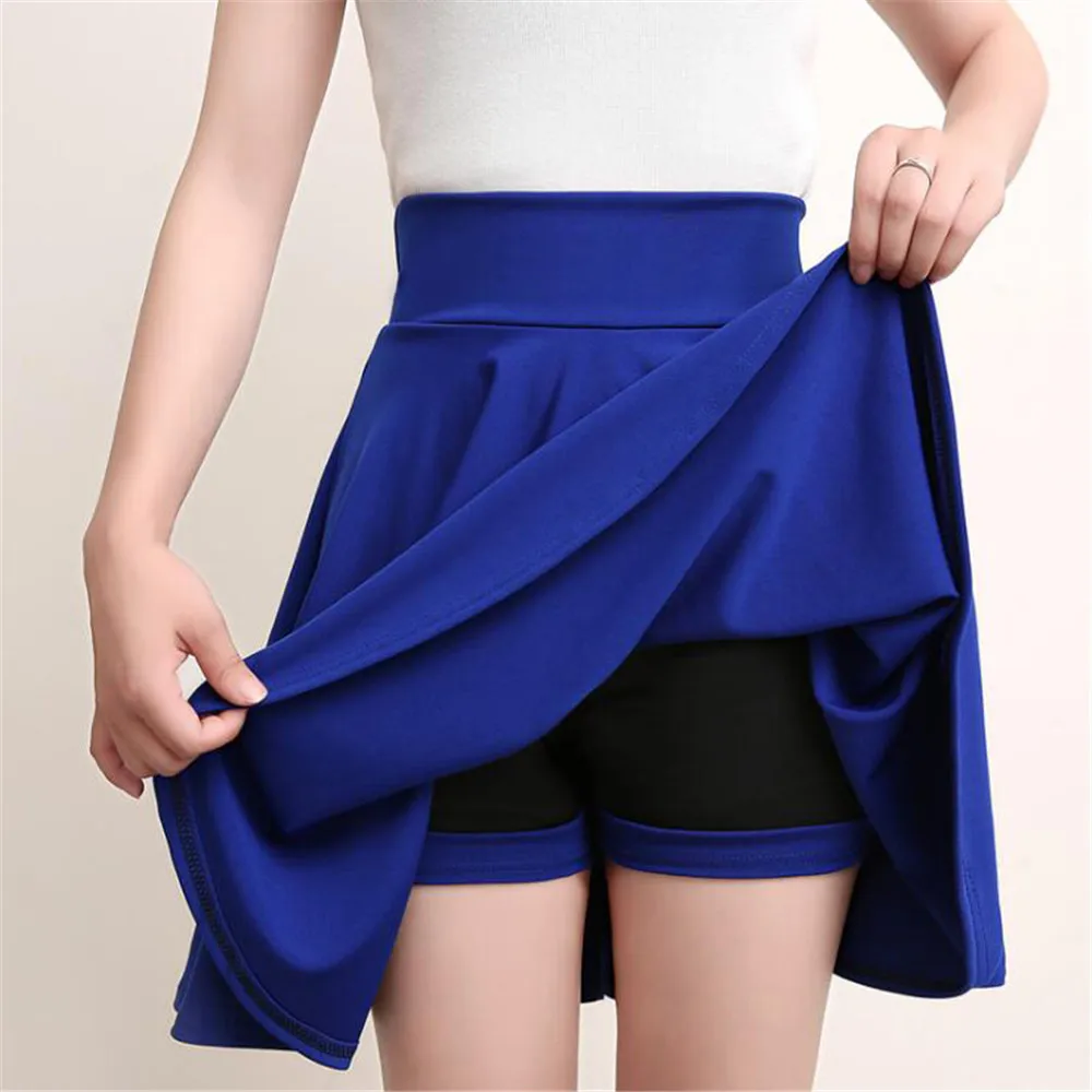 

Faldas mujer moda 2019 модные однотонные с высокой талией больших размеров saia 4XL размера плюс мини-юбки Женская плиссированная юбка faldas