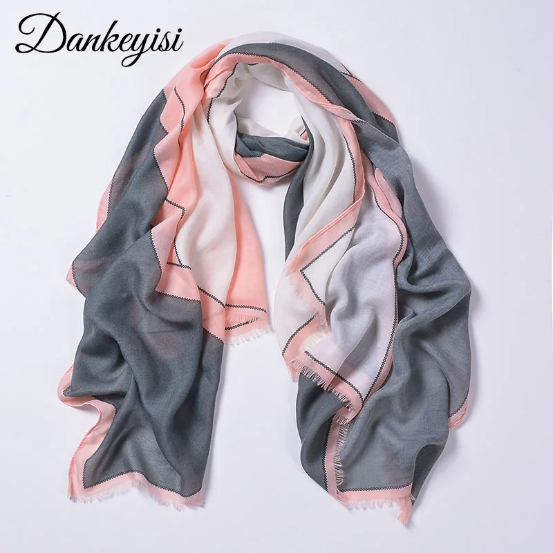 DANKEYISI Шарф С Принтом Бесконечности женский элегантный осенний женский шарф с петлей и длинным воротником Мягкий Удобный весенне-осенний шарф