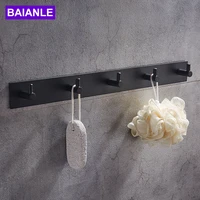 black robe hooks space aluminum bathroom hooks coat hangers kitchen wall hooks free shipping
