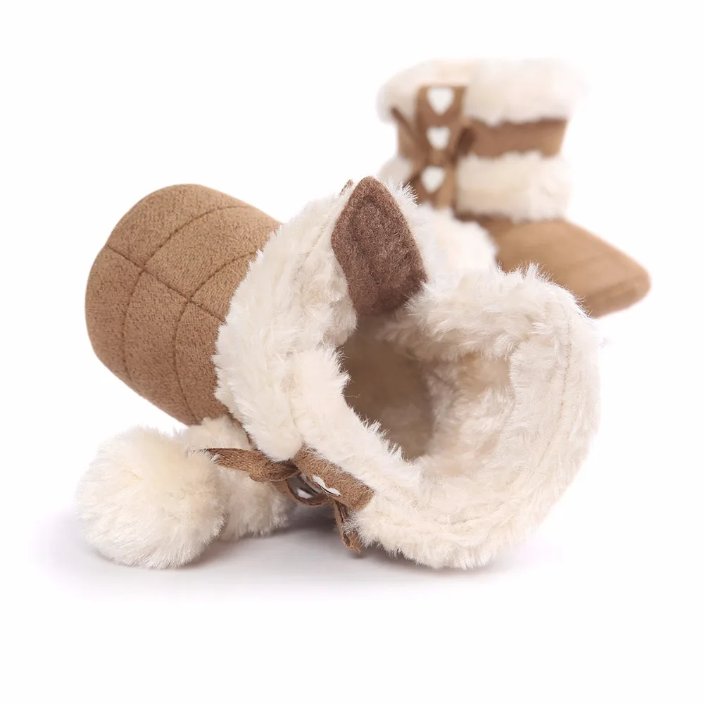 Зимние мягкие сапоги для девочек теплые ботиночки из плюша младенцев милые