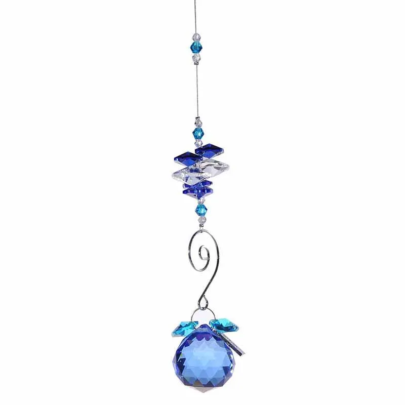 H& D 30 мм Радуга восьмиугольник висячий шар кулон кристалл Призма Suncatcher(синий