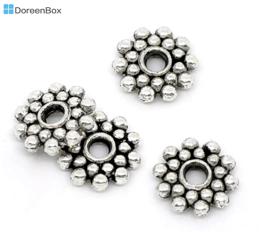 Doreen Box hot 100 шт снежинки прокладки бусины фурнитура 8 мм диаметр. (B00817)|spacer beads|snowflake
