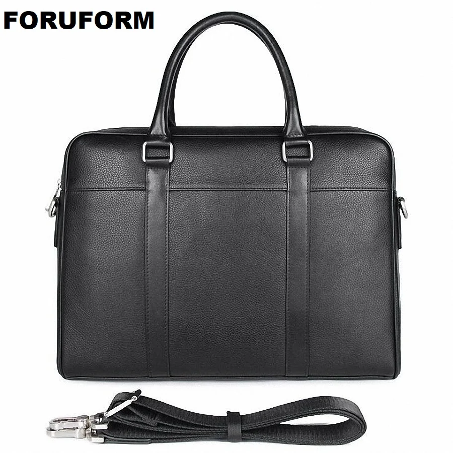 Мужская сумка из натуральной кожи Модный Тонкий деловой портфель для ноутбука 14
