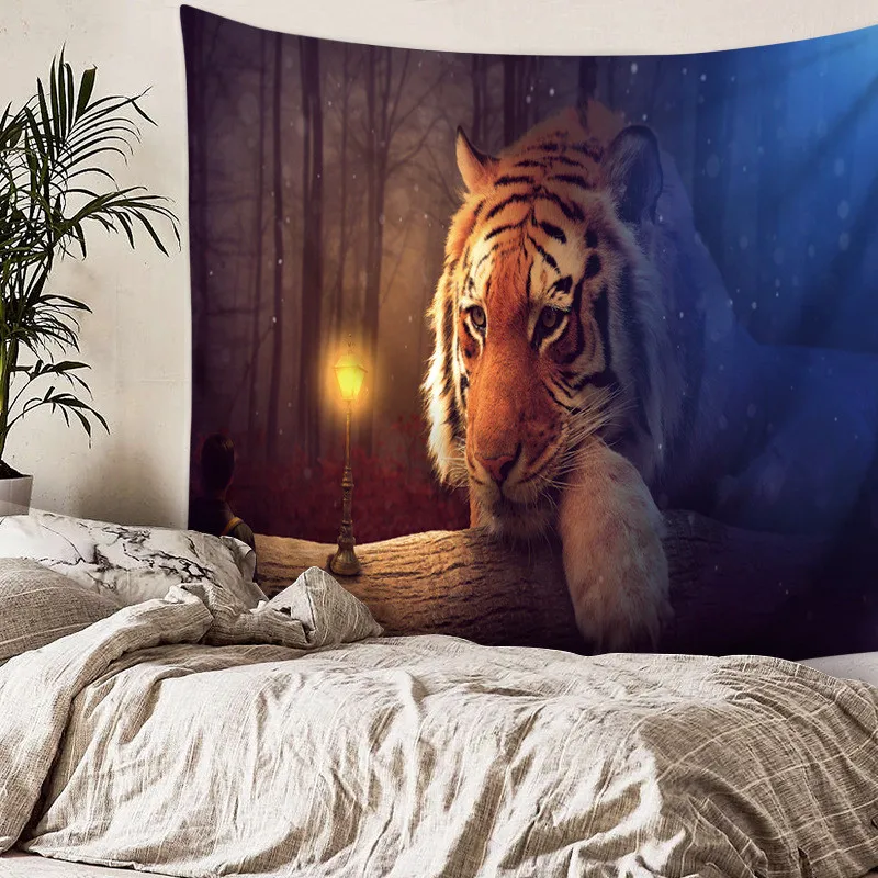 Настенный большой гобелен с принтом тигра домашний декор постельное белье для