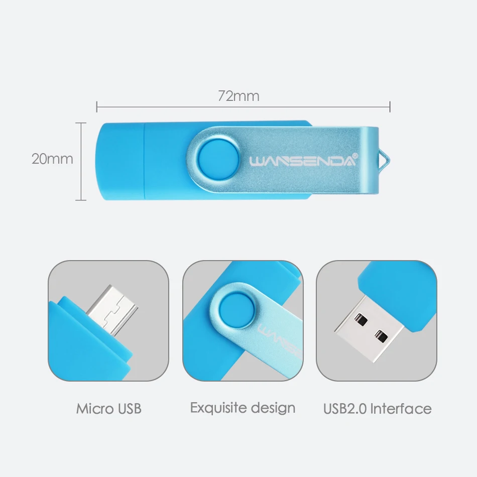 Высокоскоростной флеш накопитель WANSENDA для Android 256 ГБ 128 Гб 64 OTG USB 32 16 Флешка 8 4 2 0