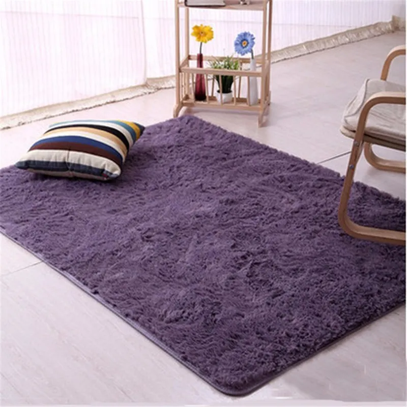 Grey Purple 50x80 см Плюшевые мохнатые ковры для гостиной, спальни, детей, игровой мягкий пушистый коврик, нескользящий коврик для двери, напольный коврик, товары для украшения дома - Цвет: Grey Purple