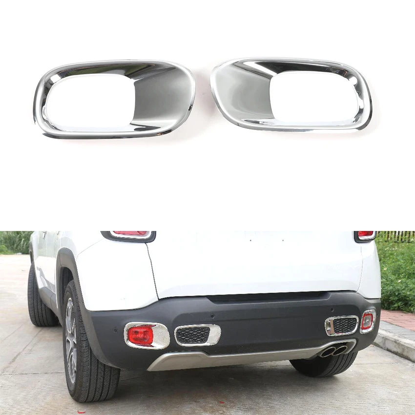 

YAQUICKA Auto Car Exterior Rear Back Fog Light Lamp Cover Trim Frame Styling Mouldings For Jeep Renegade 2015 2016 Accessories