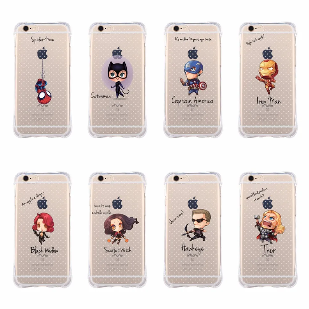 Для iPhone 5 5S se мягкий чехол для телефона Симпатичные Catwoman Черная Вдова Тор Hawkeye