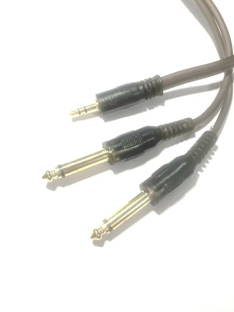 Laptop 3.5mm Jack to Mixer 2 x 6.35mm Mono Jacks Cable Lead |