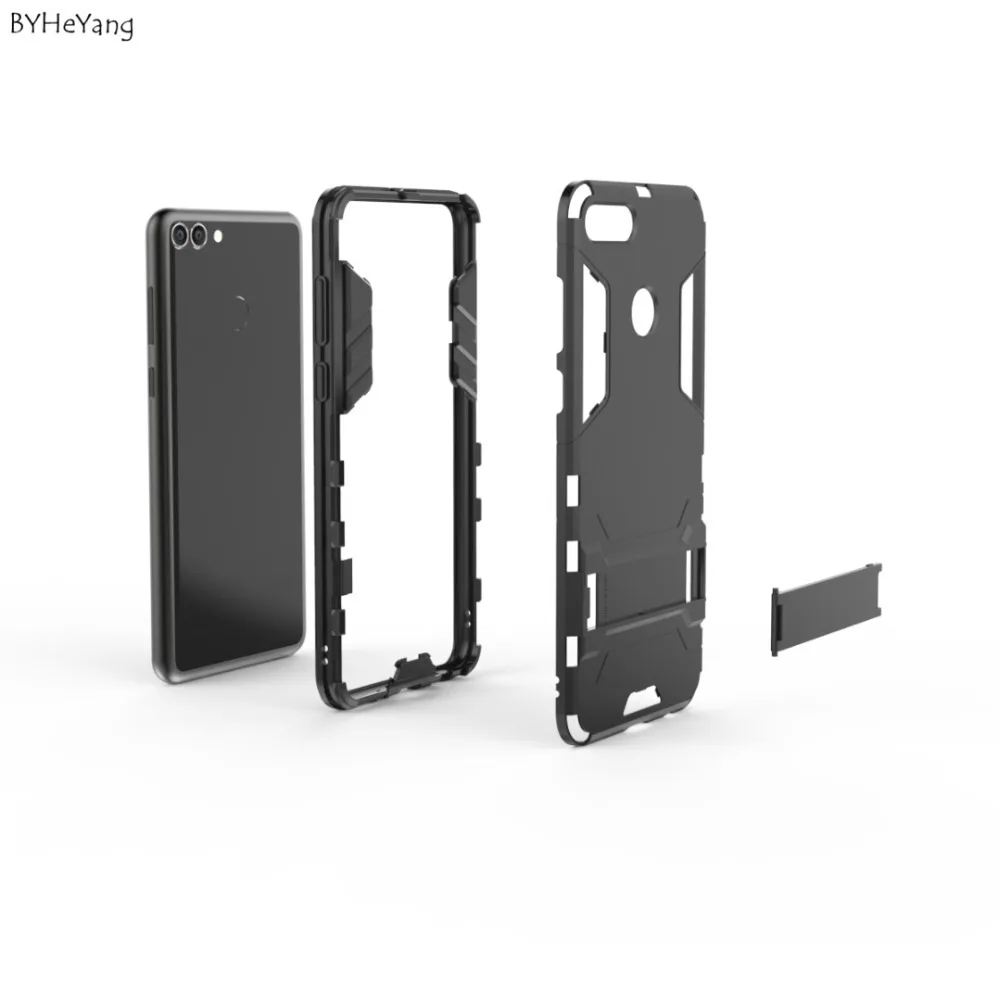 BYHeYang чехол для Huawei Y9 2018 Y 9 тонкий Робот Броня резиновая ТПУ ПК 2в1 телефона Enjoy 8 Plus |
