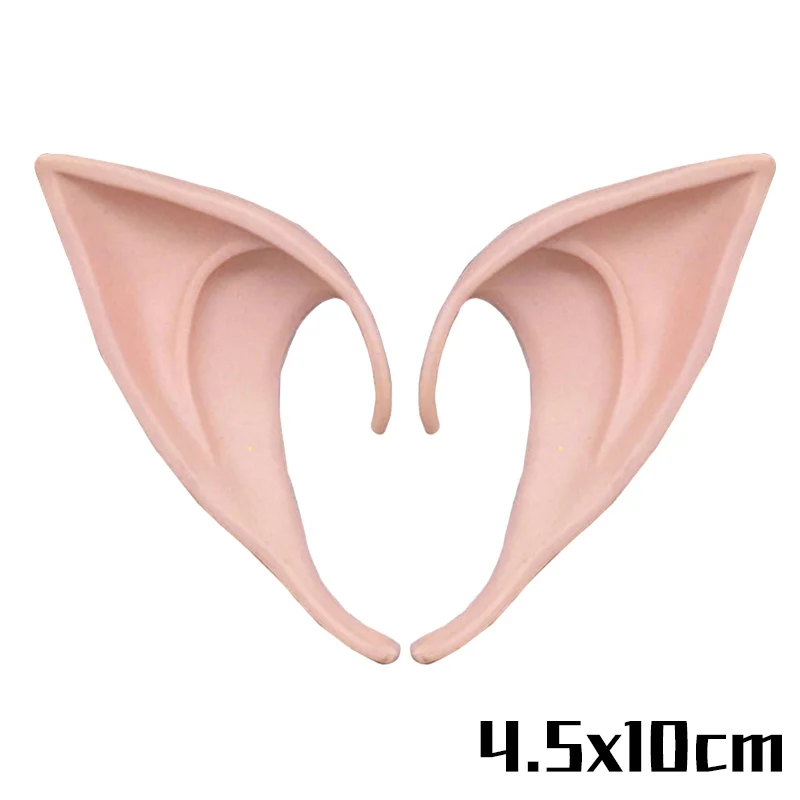 4.5x10cm WEIGAO/1 пара, волшебные аксессуары для косплея с мистическими ушами ангела эльфа, Мягкие латексные остроконечные накладные уши, вечерние украшения - Цвет: 4.5x10cm