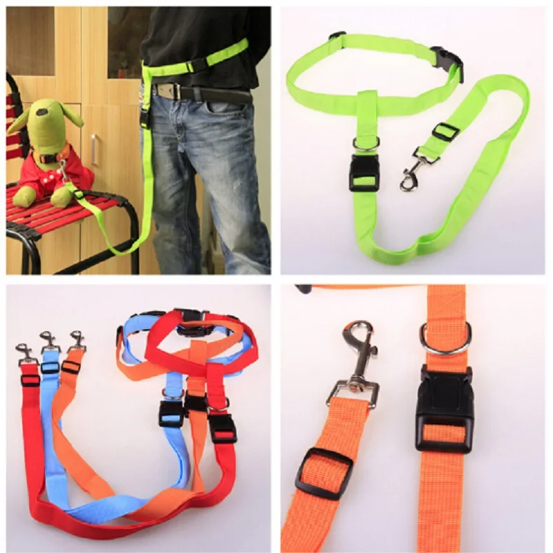 Hands Free Walking Running Pets Puppy Gog Leashes Red Purple Yellow Green Pink Dog Lead Harness collars | Дом и сад
