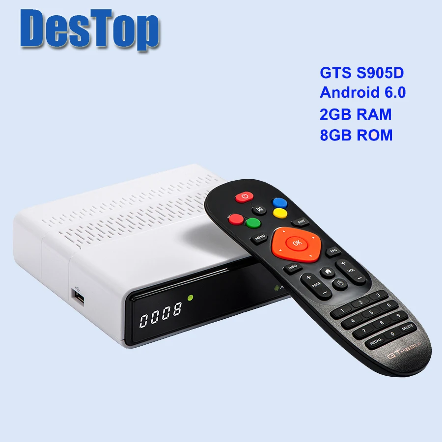 Freesat GTmedia GTS DVB-S2 спутниковый ресивер Amlogic S905D Android 6,0 Combo tv BOX 2 Гб ram 8 Гб rom BT4.0 телеприставка