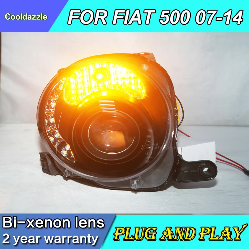 Для FIAT 500 светодиодный налобный фонарь фары 2007 2008 2009 2010 2011 20122013 2014 Габаритные огни