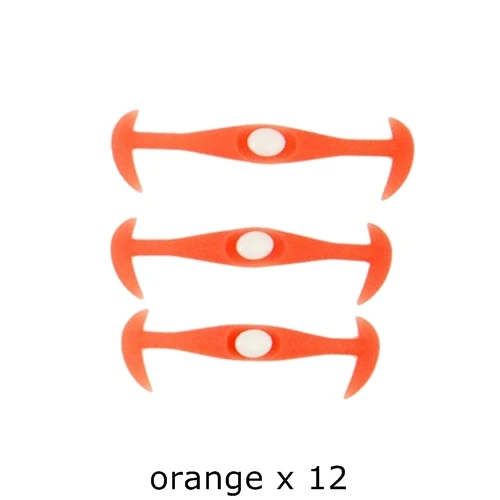 orange shoelaces 12 шт./лот, креативная Мужская и женская спортивная обувь для бега, аксессуары, шнурки без галстука, эластичные силиконовые шнурки для обуви V037 - Цвет: orange shoelaces