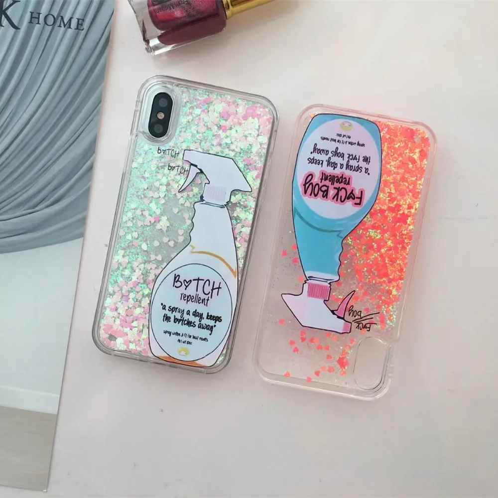 HengLiTai NEW Luxury Glitter Liquid Sand Quicksand Star Case For iPhone X Repellent Spray quicksand for iphone x | Мобильные