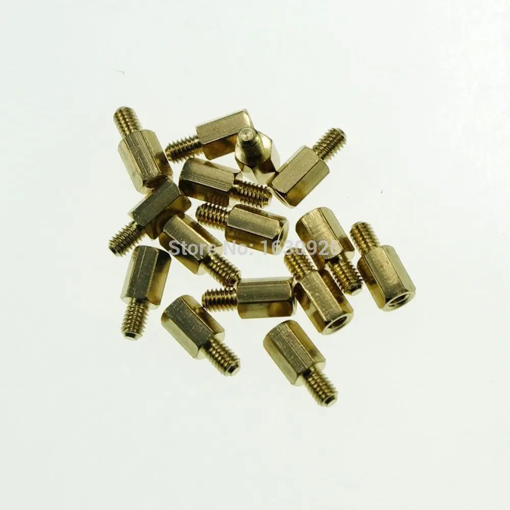 

Free shipping 10 pieces M4*16+6mm Hexagonal Threaded Brass Spacers Hexagon Copper Post