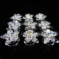 200 pcs bridal wedding prom crystal rhinestone flower hair twists spins pins