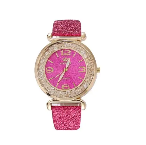 rose red Лучшие продажи модные женские часы Роскошные хрустальные стразы из нержавеющей стали Кварцевые наручные часы bayan kol saati relo - Цвет: rose red