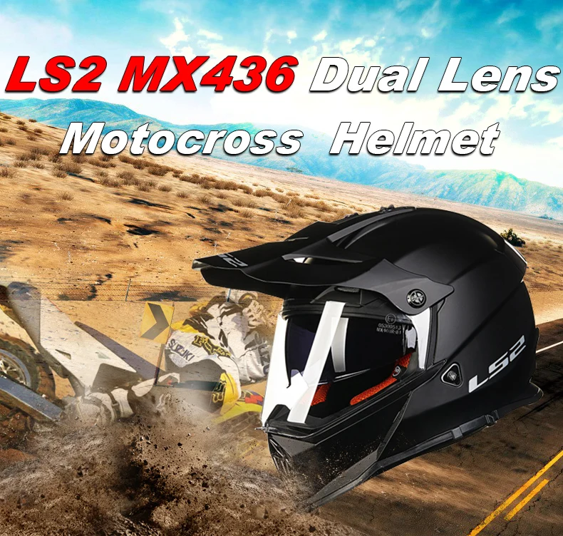 LS2 MX436 Pioneer Trigger moto rcycle шлем для взрослых внедорожных гонок шлем с солнцезащитным щитом для мужчин moto с двумя объективами moto cross шлемы