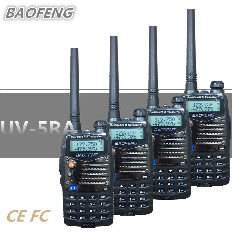 4 шт. BAOFENG UV 5RA Портативное двухстороннее радио 1800 мАч 136 174 МГц/400 520 МГц 128CH