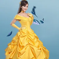 Princess Belle 4 Красота и костюмы животных Принцесса Белль платья для взрослых маскарадный костюм на Хэллоуин для женщин желтый Фантазия платье - Цвет: Princess Belle 4