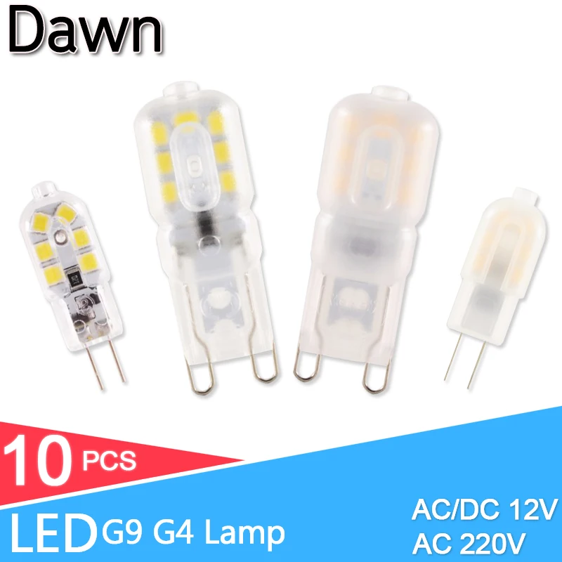 10pcs G4 G9 LED Lamp 3W 5W Mini LED Bulb AC 220V DC 12V SMD2835 Spotlight Chandelier High Quality Lighting Replace Halogen Lamps