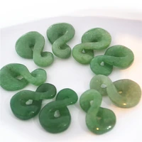 hot fashion natural stone twist 8 pendant green aventurine for women men necklace jewelry making 6pcs wholesale free shipping