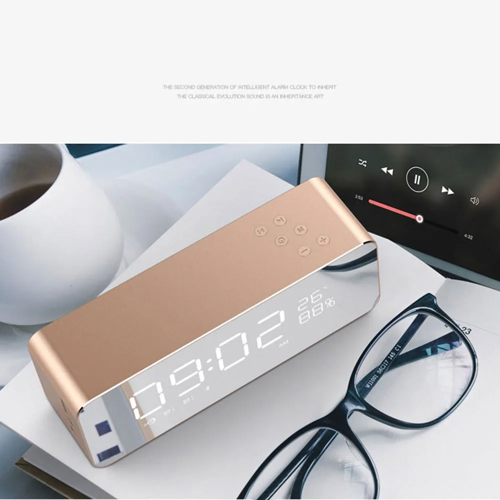 Беспроводной Bluetooth динамик сабвуфер музыкальная звуковая коробка зеркало