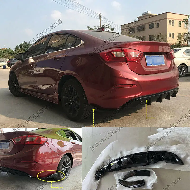 Неокрашенный задний бампер ABS диффузор спойлер подходит для Chevrolet Cruze 2017