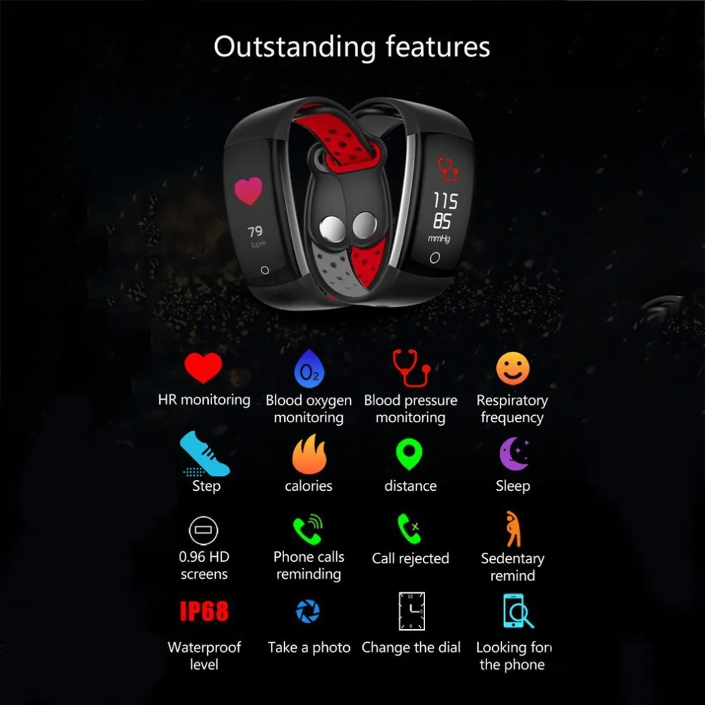 New Smart wristband Color Screen Bracelet Real-Time Heart Rate Monitoring Information Push Call Reminder Waterproof | Электроника