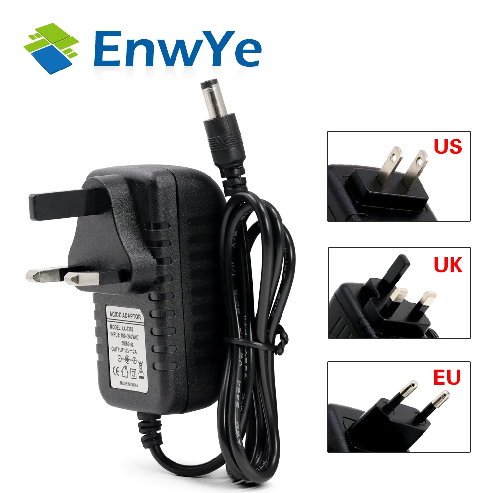 EnwYe, ЕС, США, Великобритания, вилка, 12 В, 2 А, 3 А, трансформаторы для освещения, 100 В-240 В, переключатель, адаптер питания, конвертер для rgb-светодиодных лент