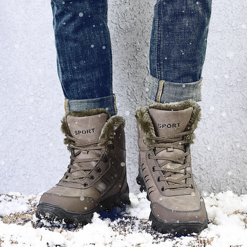 Winter 2018 Keep Warm Boots Original Single Snowfield The Most Code Climbing hiking Shoes Non-slip Shoe sneakers men | Спорт и
