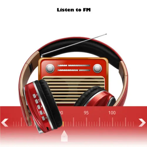 Портативные беспроводные Bluetooth наушники складная гарнитура FM радио Hi-Fi супер бас